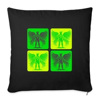 Soldaten Engel Design - Sofakissenbezug 45 x 45 cm - Schwarz - Vorne