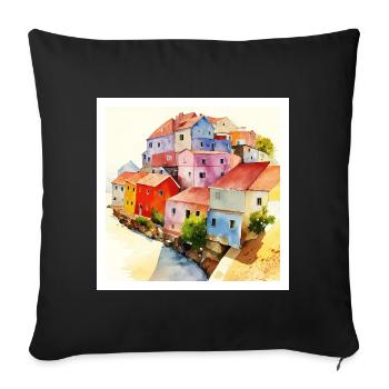 Illusion d’optique - Art abstrait - Housse de coussin décorative 45 x 45 cm - noir - Devant