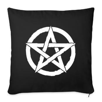 Pentagramme pour les athées et les satanistes ou les gothiques - Housse de coussin décorative 45 x 45 cm - noir - Devant