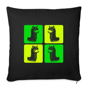 Ambiance alpaga - Housse de coussin décorative 45 x 45 cm - noir - Devant