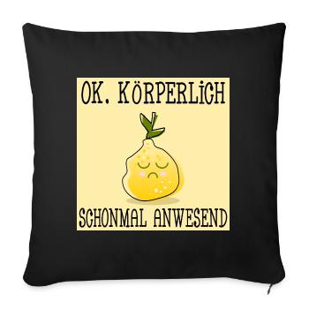 STIMMUNG ZITRONE - KÖRPERLICHE ANWESENHEIT - Sofakissenbezug 45 x 45 cm - Schwarz - Vorne