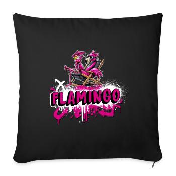 Relax Flamingo Graffiti Style - Sofa pillowcase 17,3'' x 17,3'' (45 x 45 cm) - black - Front
