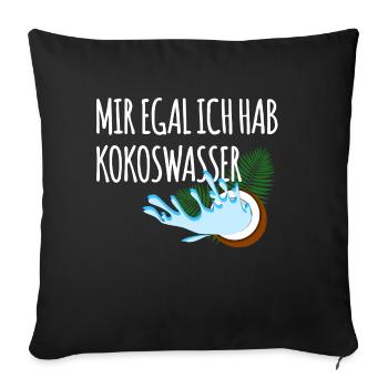 Je m’en fiche, j’ai de l’eau de - Housse de coussin décorative 45 x 45 cm - noir - Devant