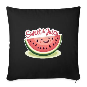 Sweet Juicy Fruit Vibes - Sofa pillowcase 17,3'' x 17,3'' (45 x 45 cm) - black - Front