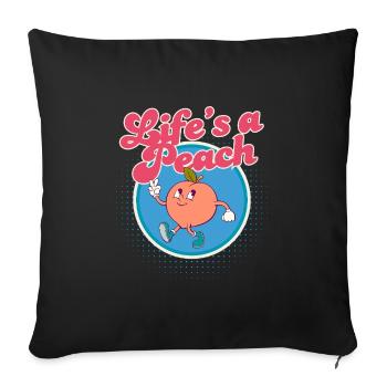 Life's a Peach - Sofa pillowcase 17,3'' x 17,3'' (45 x 45 cm) - black - Front