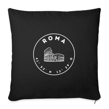 Rome with Colosseum and coordinates - Sofa pillowcase 17,3'' x 17,3'' (45 x 45 cm) - black - Front