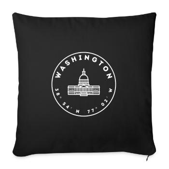 Washington DC mit Capitol und Koordinaten - Sofakissenbezug 45 x 45 cm - Schwarz - Vorne