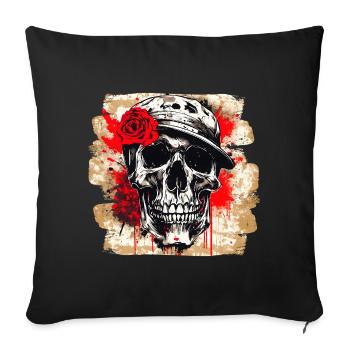 Skull Tattoo Heavy Metal Rocker - Sofa pillowcase 17,3'' x 17,3'' (45 x 45 cm) - black - Front