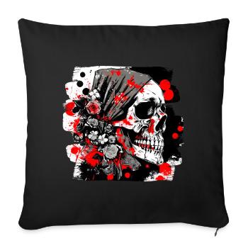 Skull Splash Trash Polka Tattoo - Sofa pillowcase 17,3'' x 17,3'' (45 x 45 cm) - black - Front