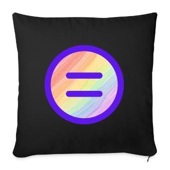 Egalité - Gelichheit Gay Pride Arc-en-ciel - Housse de coussin décorative 45 x 45 cm - noir - Devant