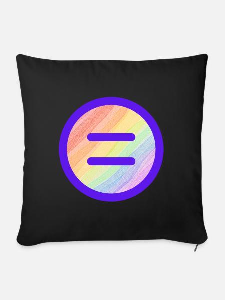Equality - Gelichheit Gay Pride Rainbow - Sofakissenbezug 45 x 45 cm - Schwarz