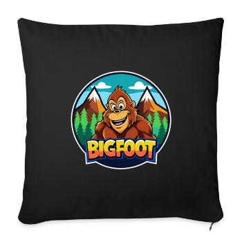 BigFoot Cartoon Wilderness Logo - Sofa pillowcase 17,3'' x 17,3'' (45 x 45 cm) - black - Front