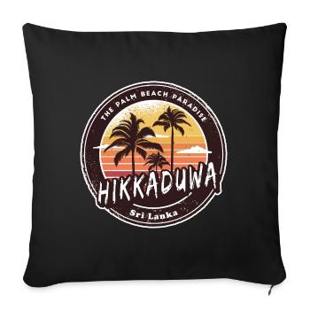 Hikkaduwa Beach Sri Lanka Palmiers Design - Housse de coussin décorative 45 x 45 cm - noir - Devant