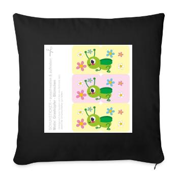 DIY - Autocollants de chaussures Fleurs de sauterelles Rose Jaune - Housse de coussin décorative 45 x 45 cm - noir - Devant