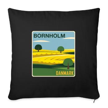 Bornholm, Danemark - Housse de coussin décorative 45 x 45 cm - noir - Devant