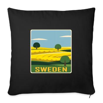 Suède - Housse de coussin décorative 45 x 45 cm - noir - Devant