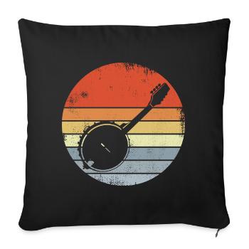 Vintage Banjo Sketch - Sofa pillowcase 17,3'' x 17,3'' (45 x 45 cm) - black - Front
