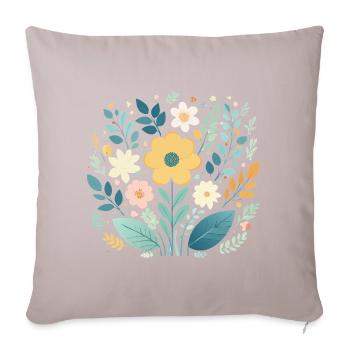 Sanfte pastellfarbene Blumenblüte - Boho Botanical - Sofakissenbezug 45 x 45 cm - helles Taupe - Vorne