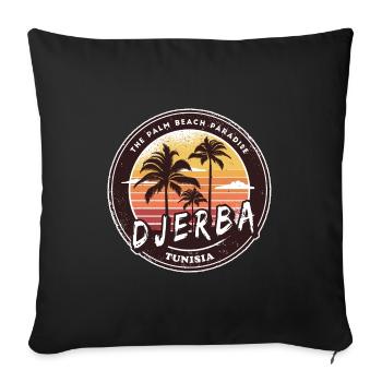 Djerba Tuneisen Palm Tree Design - Sofa pillowcase 17,3'' x 17,3'' (45 x 45 cm) - black - Front