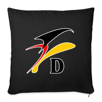 DL9 - Housse de coussin décorative 45 x 45 cm - noir - Devant