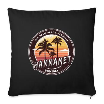 Hammamet Palm Trees Vintage Design - Sofa pillowcase 17,3'' x 17,3'' (45 x 45 cm) - black - Front