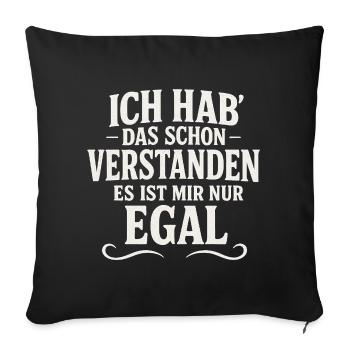 Dictons sarcastiques effrontés - Housse de coussin décorative 45 x 45 cm - noir - Devant