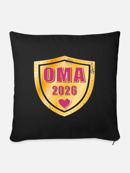 BABY 2026 VERKÜNDEN OMA - Sofakissenbezug 45 x 45 cm - Schwarz