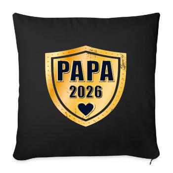 PAPA 2026 VATER BABY Auszeichnung - Sofakissenbezug 45 x 45 cm - Schwarz - Vorne