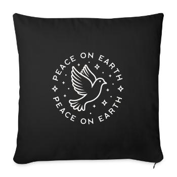 Dove of peace on earth - Sofa pillowcase 17,3'' x 17,3'' (45 x 45 cm) - black - Front