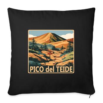 Pico del Teide Tenerife - Housse de coussin décorative 45 x 45 cm - noir - Devant
