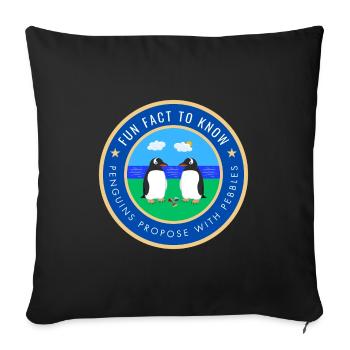 Penguins propose with pebbles - Sofa pillowcase 17,3'' x 17,3'' (45 x 45 cm) - black - Front