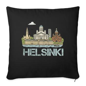helsinki stadt - Sofakissenbezug 45 x 45 cm - Schwarz - Vorne