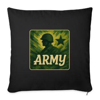 Conception des soldats de l’armée - Housse de coussin décorative 45 x 45 cm - noir - Devant