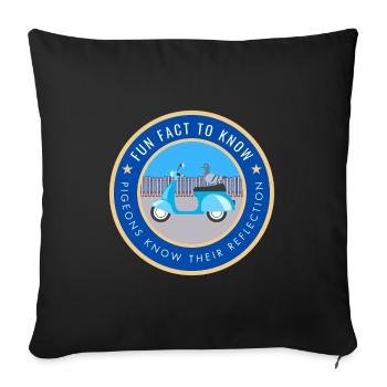 Pigeons know their reflection - Sofa pillowcase 17,3'' x 17,3'' (45 x 45 cm) - black - Front