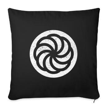 Armenian Eternity Sign in a White Circle - Sofa pillowcase 17,3'' x 17,3'' (45 x 45 cm) - black - Front