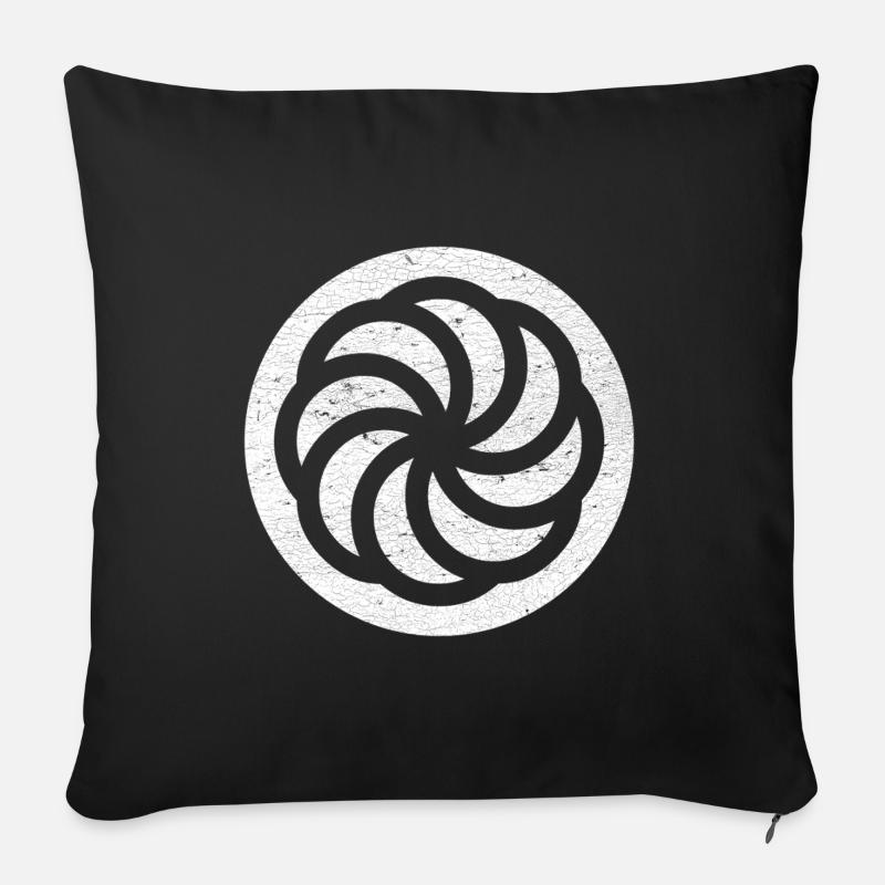Armenisches Ewigkeitszeichen in einem weißen Kreis - Sofakissenbezug 45 x 45 cm - Schwarz