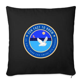 An owl's head can swivel 270 degrees - Sofa pillowcase 17,3'' x 17,3'' (45 x 45 cm) - black - Front