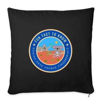 Koalas have unique fingerprints - Sofa pillowcase 17,3'' x 17,3'' (45 x 45 cm) - black - Front