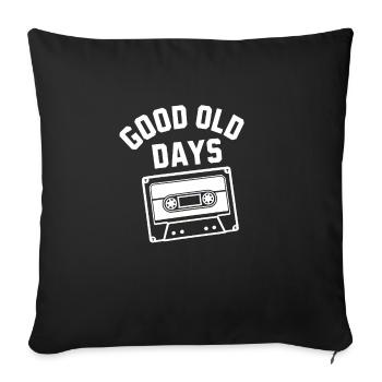 Good Old Days Retro Cassette Tape Nostalgia Design - Sofa pillowcase 17,3'' x 17,3'' (45 x 45 cm) - black - Front