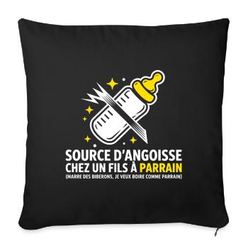 Fed up with bottles, I want to drink like parrai - Sofa pillowcase 17,3'' x 17,3'' (45 x 45 cm) - black - Front