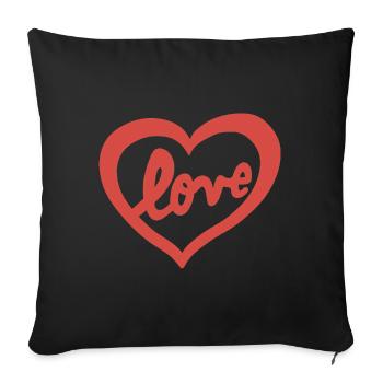 Heart in love - Sofa pillowcase 17,3'' x 17,3'' (45 x 45 cm) - black - Front