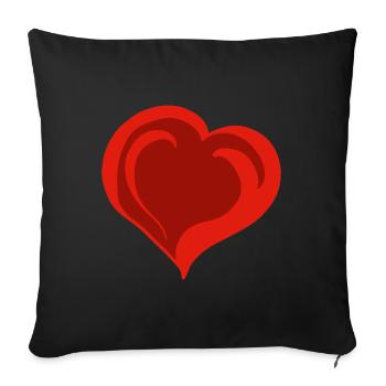 Schönes rotes Herz - Sofakissenbezug 45 x 45 cm - Schwarz - Vorne