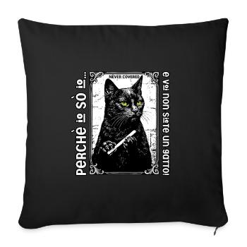 I know I and you are not a cat! - Sofa pillowcase 17,3'' x 17,3'' (45 x 45 cm) - black - Front