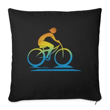 Cyclist - Sofa pillowcase 17,3'' x 17,3'' (45 x 45 cm) - black - Front
