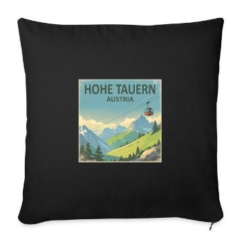 Hohe Tauern Österreich - Sofakissenbezug 45 x 45 cm - Schwarz - Vorne