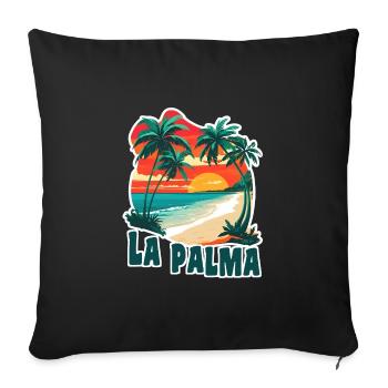 La Palma Canary Islands - Sofa pillowcase 17,3'' x 17,3'' (45 x 45 cm) - black - Front