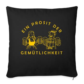 Herr Bier und Frau Bier - Prosit Der Gemütlichkeit - Housse de coussin décorative 45 x 45 cm - noir - Devant