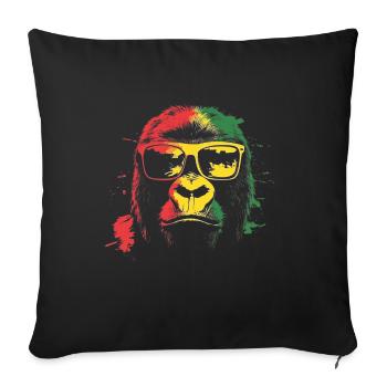 Lunettes de soleil Gorilla Monkey Africa Colors - Housse de coussin décorative 45 x 45 cm - noir - Devant