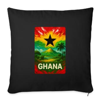 Ghana Landscape Design - Sofa pillowcase 17,3'' x 17,3'' (45 x 45 cm) - black - Front