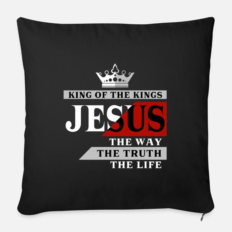 Jesus The King - Sofakissenbezug 45 x 45 cm - Schwarz